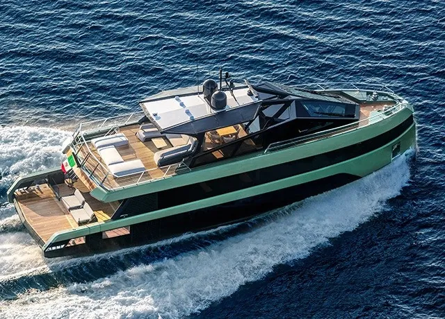The wallywhy150 makes her debut at the Singapore Yachting Festival 2025.